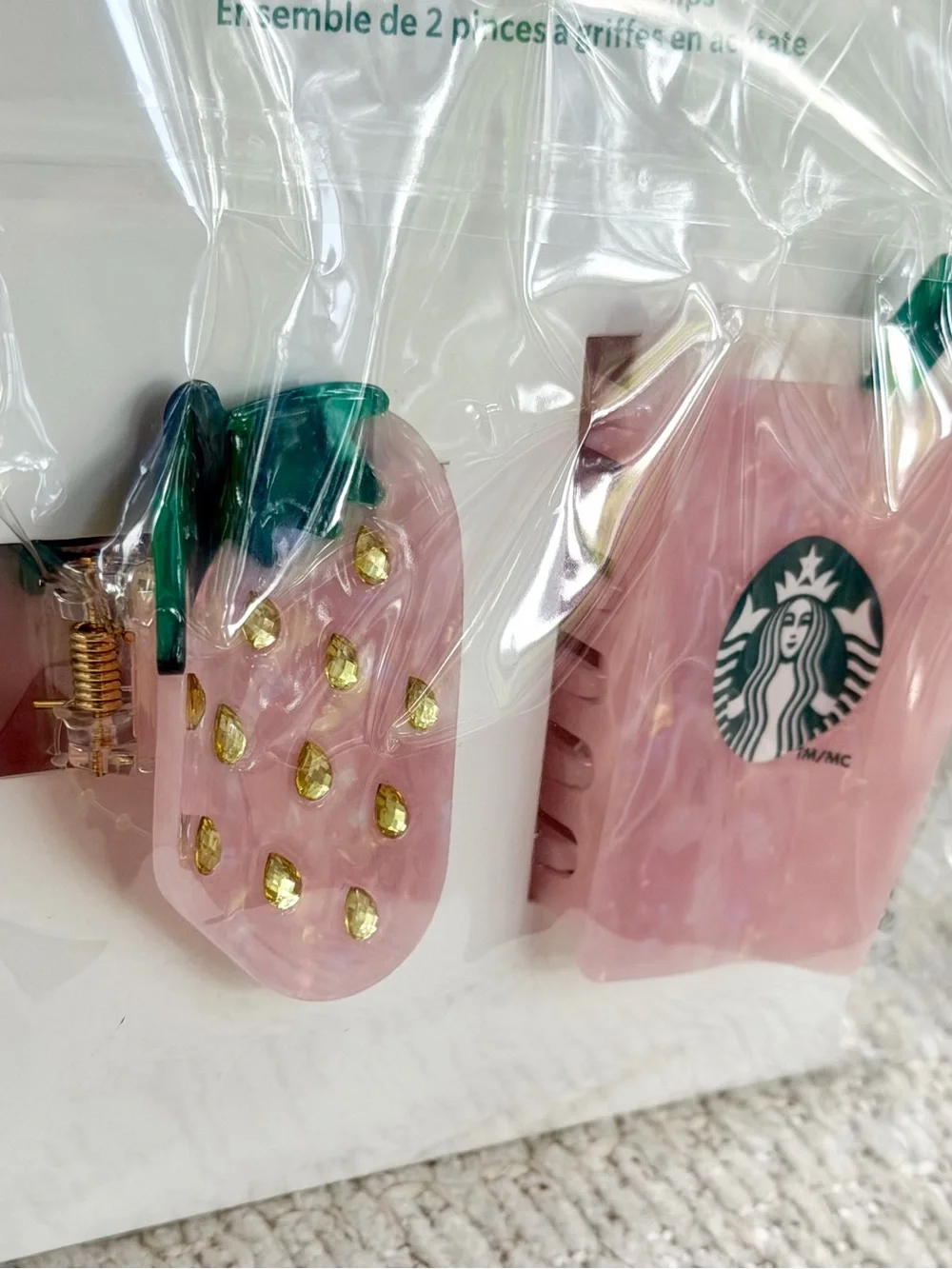 Starbucks Pink Drink Hair Clips 2pc Set IN HAND Limited Edition Summer 2026 HTF